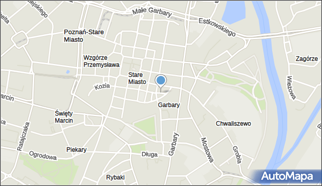 Poznań, Plac Kolegiacki, mapa Poznania