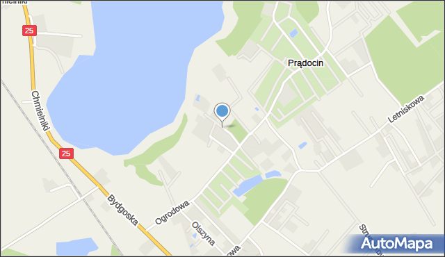 Prądocin gmina Nowa Wieś Wielka, Plażowa, mapa Prądocin gmina Nowa Wieś Wielka