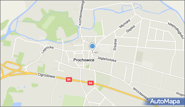 Prochowice, Plac Kopernika Mikołaja, mapa Prochowice