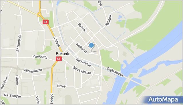 Pułtusk, Plac Piłsudskiego Józefa, marsz., mapa Pułtusk