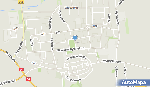 Pyskowice powiat gliwicki, Plac Piłsudskiego Józefa, marsz., mapa Pyskowice powiat gliwicki