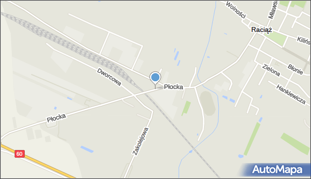 Raciąż powiat płoński, Płocka, mapa Raciąż powiat płoński