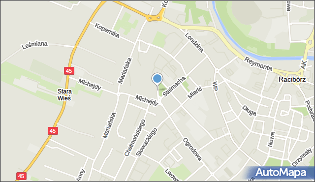 Racibórz, Plac Bohaterów Westerplatte, mapa Racibórz