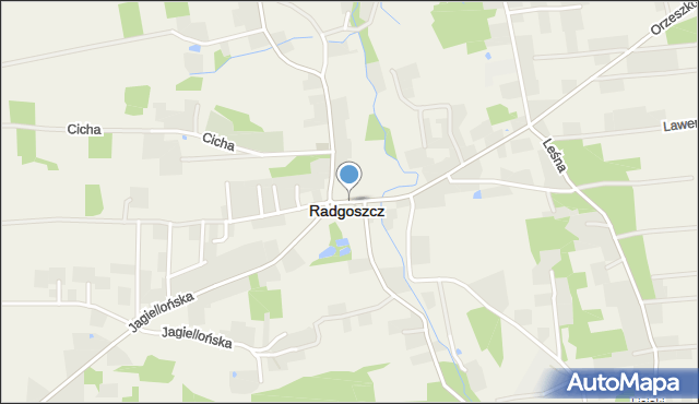 Radgoszcz powiat dąbrowski, Plac św. Kazimierza, mapa Radgoszcz powiat dąbrowski