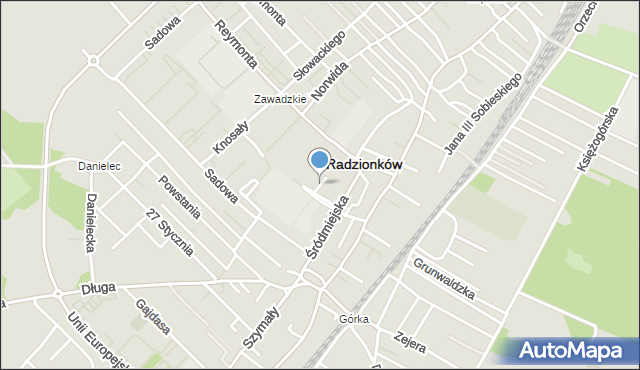 Radzionków, Plac Jana Pawła II, mapa Radzionków