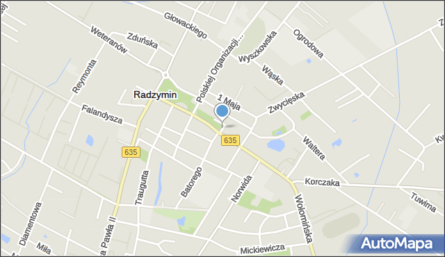 Radzymin powiat wołomiński, Plac Wolności, mapa Radzymin powiat wołomiński