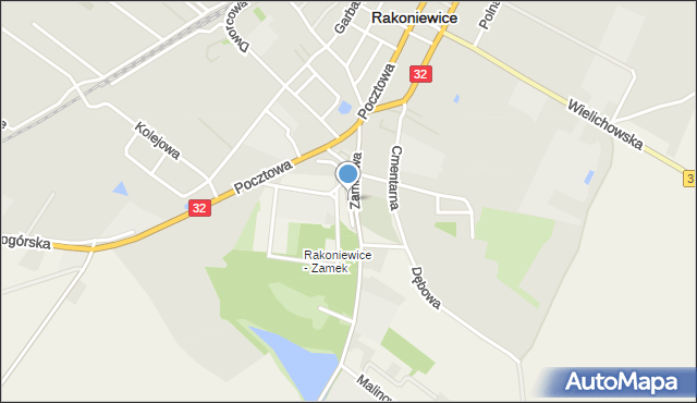 Rakoniewice, Plac Królowej Rodzin, mapa Rakoniewice