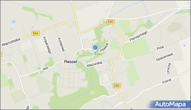 Reszel, Płowce, mapa Reszel