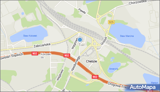 Ruda Śląska, Plac Szkolny, mapa Rudy Śląskiej