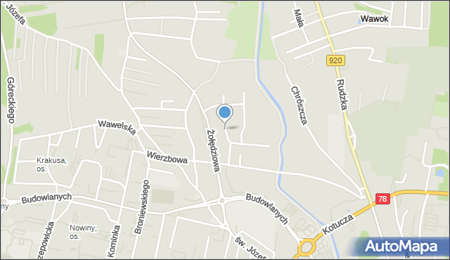 Rybnik, Platanowa, mapa Rybnika