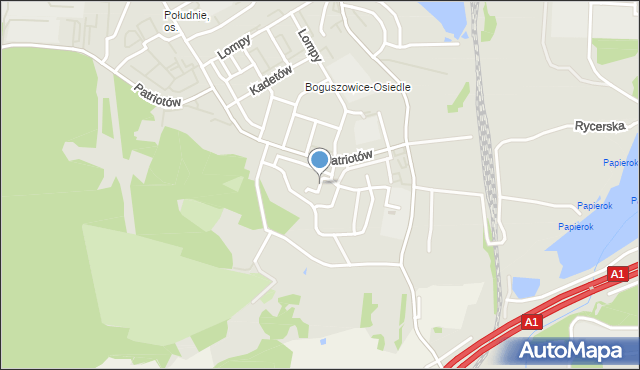 Rybnik, Plac Pokoju, mapa Rybnika
