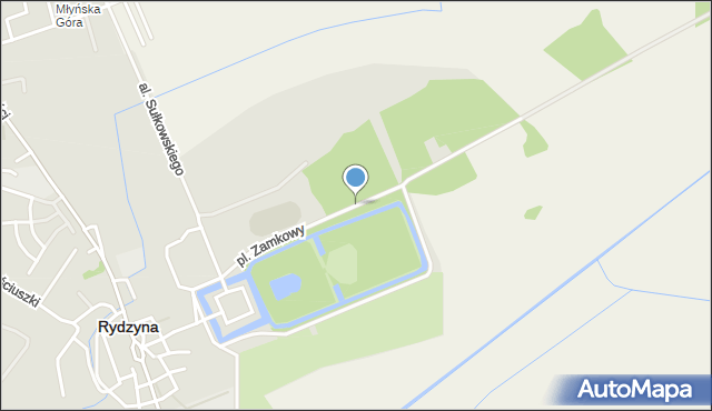 Rydzyna powiat leszczyński, Plac Zamkowy, mapa Rydzyna powiat leszczyński