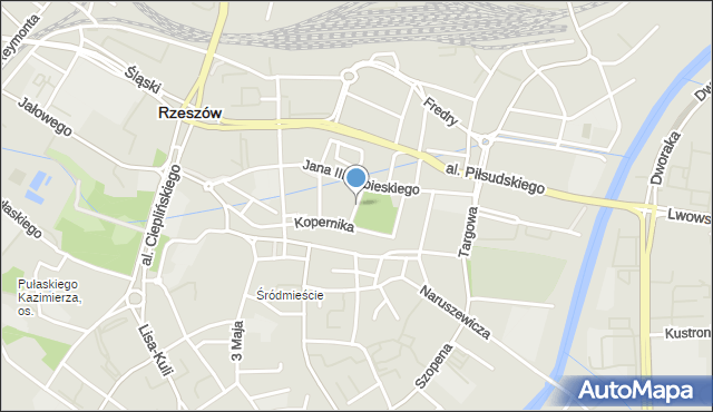 Rzeszów, Plac Ofiar Getta, mapa Rzeszów