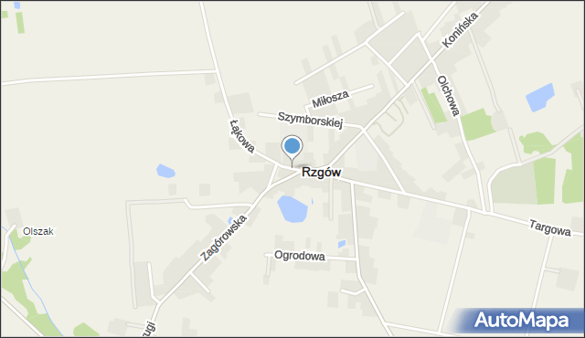 Rzgów powiat koniński, Plac Stuczyńskich, mapa Rzgów powiat koniński