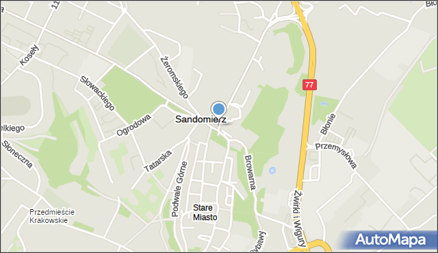 Sandomierz, Plac Niepodległości, mapa Sandomierza