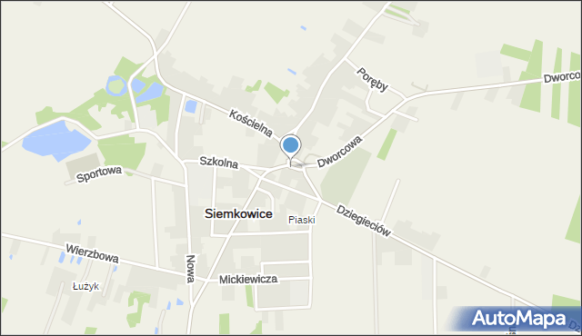 Siemkowice, Plac Wolności, mapa Siemkowice