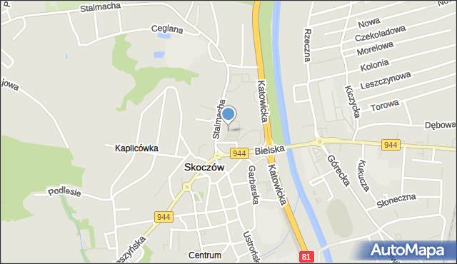 Skoczów powiat cieszyński, Plac Stary Targ, mapa Skoczów powiat cieszyński