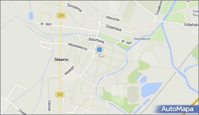 Sławno, Plac Wyszyńskiego Stefana, ks. kard., mapa Sławno