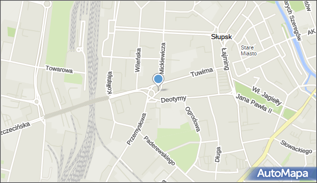 Słupsk, Plac Dąbrowskiego, mapa Słupska