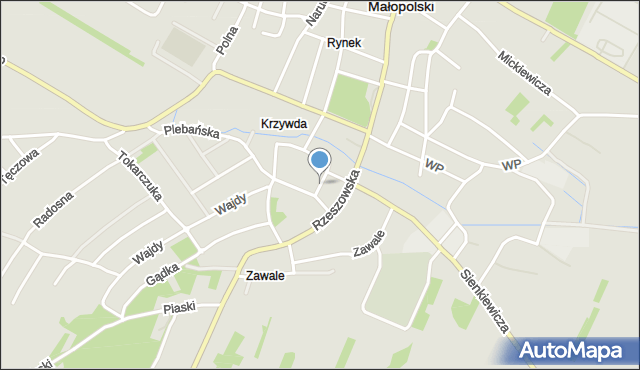 Sokołów Małopolski, Plac św. Jana, mapa Sokołów Małopolski
