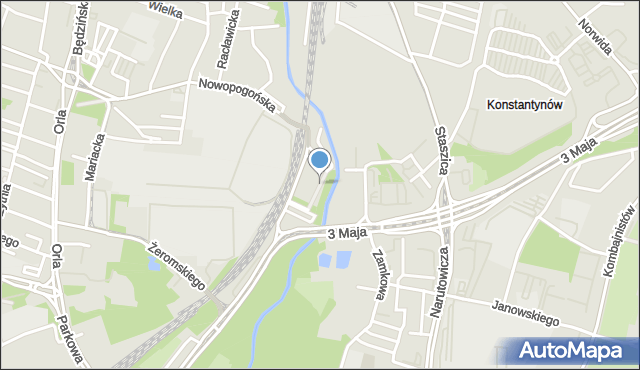 Sosnowiec, Plac Kościuszki Tadeusza, gen., mapa Sosnowca