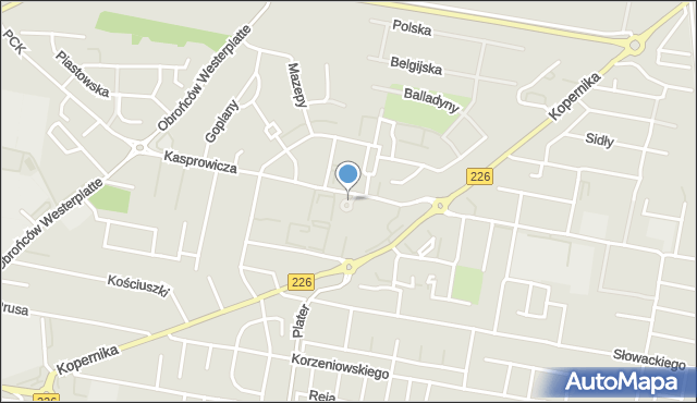 Starogard Gdański, Plac 16 Dywizji, mapa Starogard Gdański