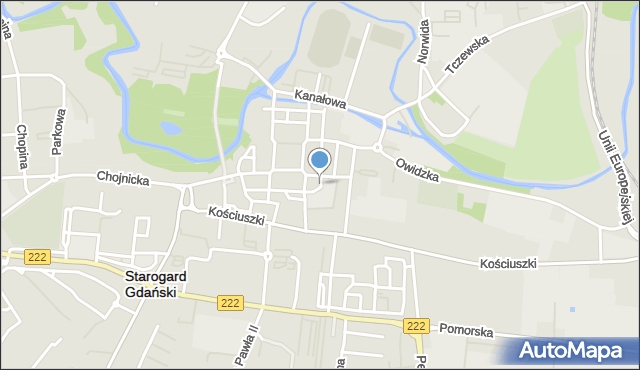 Starogard Gdański, Plac Koszarowy, mapa Starogard Gdański