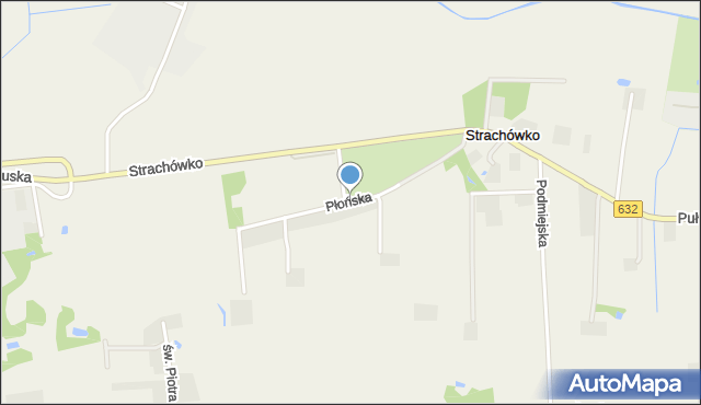 Strachówko, Płońska, mapa Strachówko