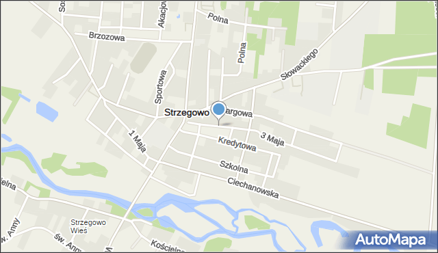 Strzegowo powiat mławski, Plac Wolności, mapa Strzegowo powiat mławski