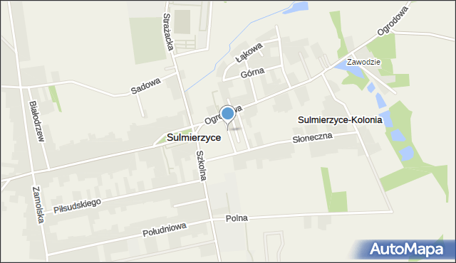 Sulmierzyce powiat pajęczański, Plac Turskiego Gabriela, mapa Sulmierzyce powiat pajęczański