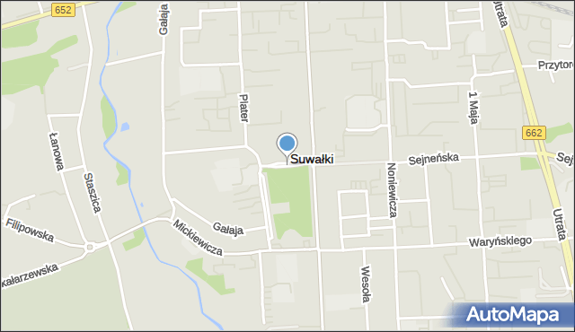 Suwałki, Plac Piłsudskiego Józefa, marsz., mapa Suwałk