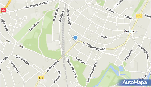 Świdnica, Plac Grunwaldzki, mapa Świdnicy