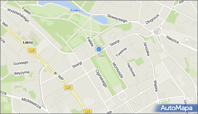 Szczecin, Plac Jasne Błonia im. Jana Pawła II, mapa Szczecina