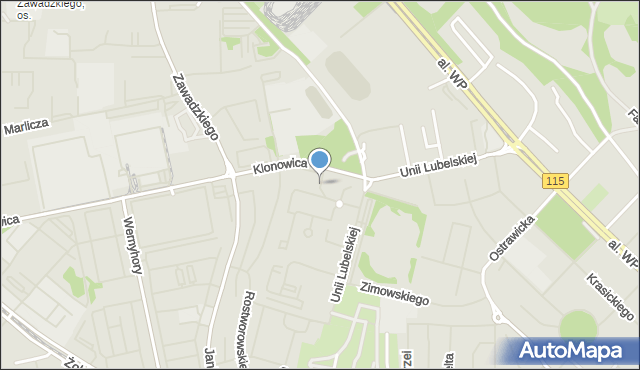 Szczecin, Plac Polskiego Czerwonego Krzyża, mapa Szczecina