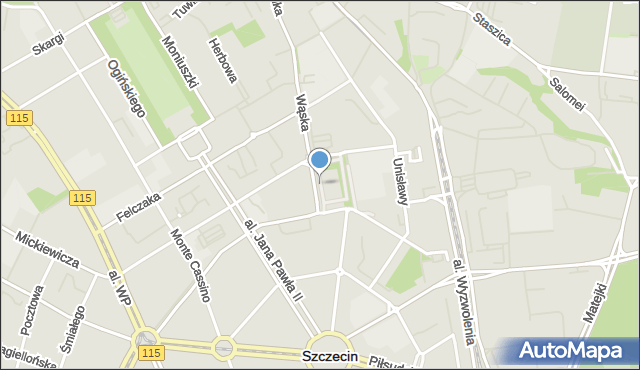 Szczecin, Plac Teatralny, mapa Szczecina