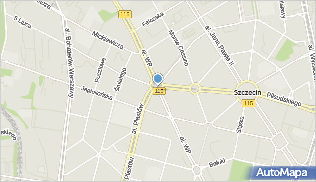 Szczecin, Plac Szarych Szeregów, mapa Szczecina