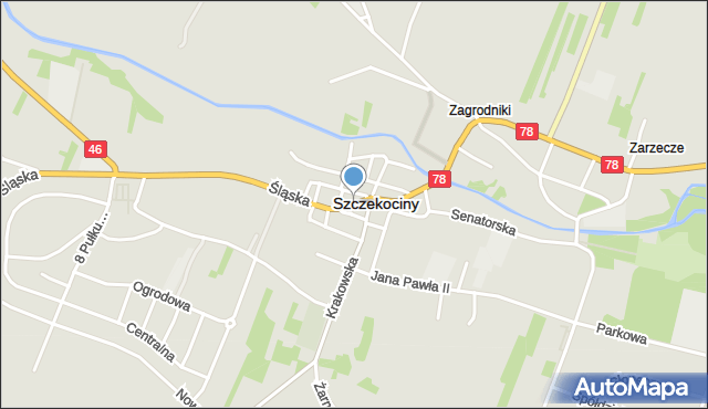 Szczekociny, Plac Kościuszki Tadeusza, gen., mapa Szczekociny