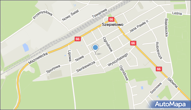 Szepietowo, Plac Słoneczny, mapa Szepietowo