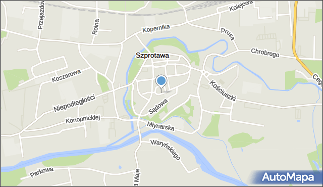 Szprotawa, Plac Kościelny, mapa Szprotawa