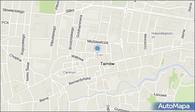 Tarnów, Plac Więźniów KL Auschwitz, mapa Tarnów