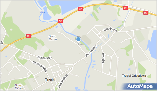 Trzciel powiat międzyrzecki, Plac Wolności, mapa Trzciel powiat międzyrzecki
