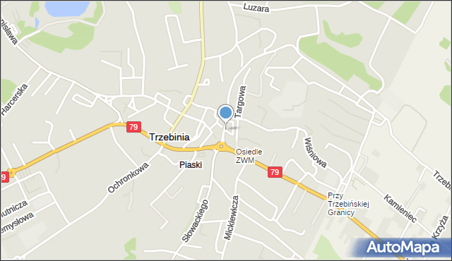 Trzebinia powiat chrzanowski, Plac Targowy, mapa Trzebinia powiat chrzanowski