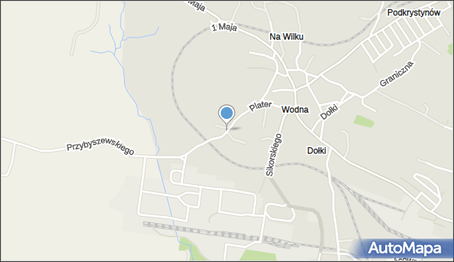 Trzebinia powiat chrzanowski, Plater Emilii, mapa Trzebinia powiat chrzanowski