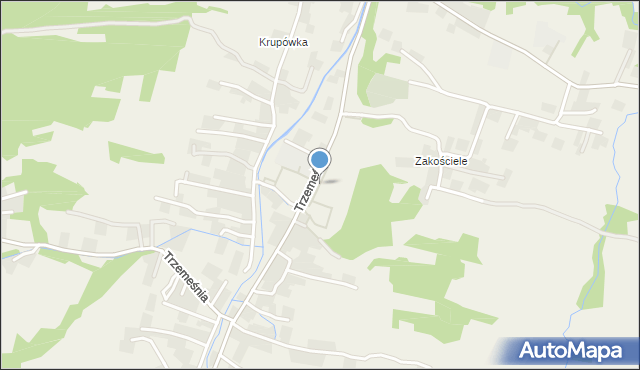 Trzemeśnia, Plac Wykurza Piotra, ks. kan., mapa Trzemeśnia