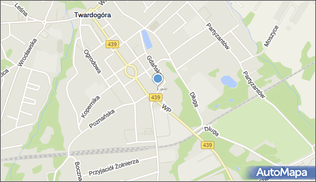 Twardogóra, Plac Targowy, mapa Twardogóra
