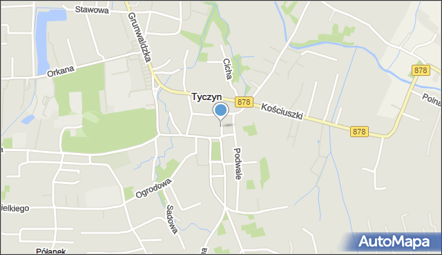 Tyczyn powiat rzeszowski, Plac Wolności, mapa Tyczyn powiat rzeszowski