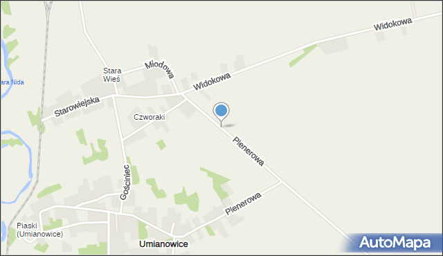 Umianowice, Plenerowa, mapa Umianowice