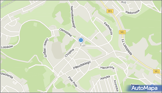 Wałbrzych, Plac Wojska Polskiego, mapa Wałbrzycha