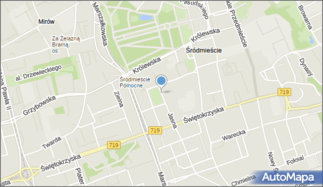 Warszawa, Plac Dąbrowskiego Henryka, gen., mapa Warszawy