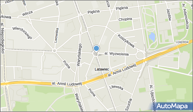 Warszawa, Plac Zbawiciela, mapa Warszawy